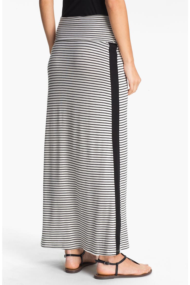 Tuxedo Stripe Maxi Skirt, Alternate, color, BLACK/ WHITE