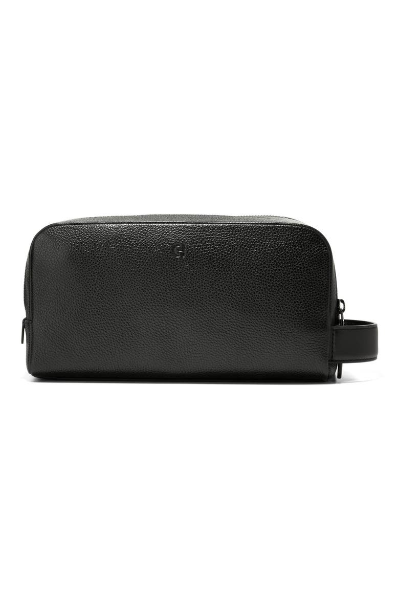 Damon Leather Dopp Kit, Alternate, color, BLACK