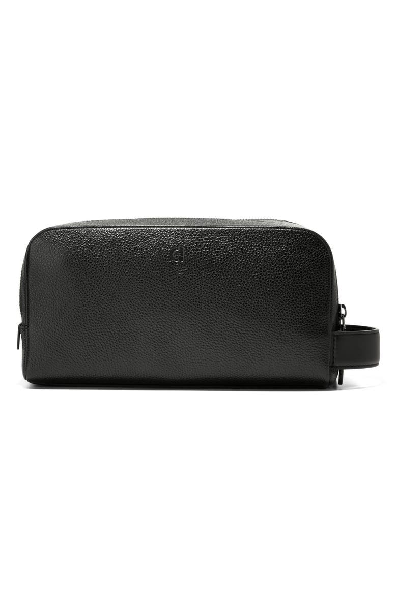 Cole Haan Damon Leather Dopp Kit, Alternate, color, Black