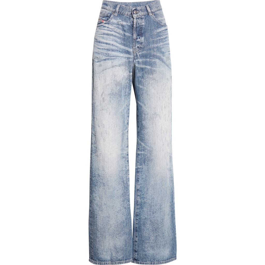 Diesel ® 1971 D-sent Distressed Straight Leg Jeans In Blue