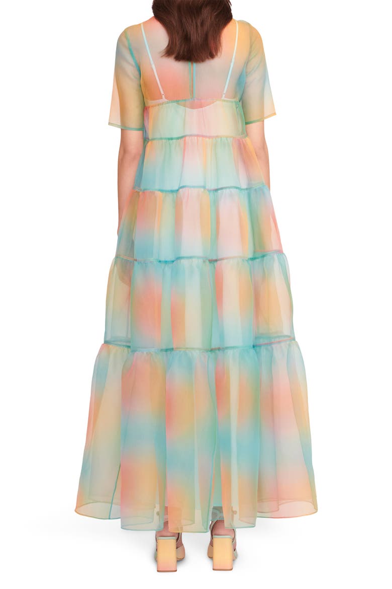 Hyacinth Crepe Organza Tiered Maxi Dress, Alternate, color, MULTI AURA