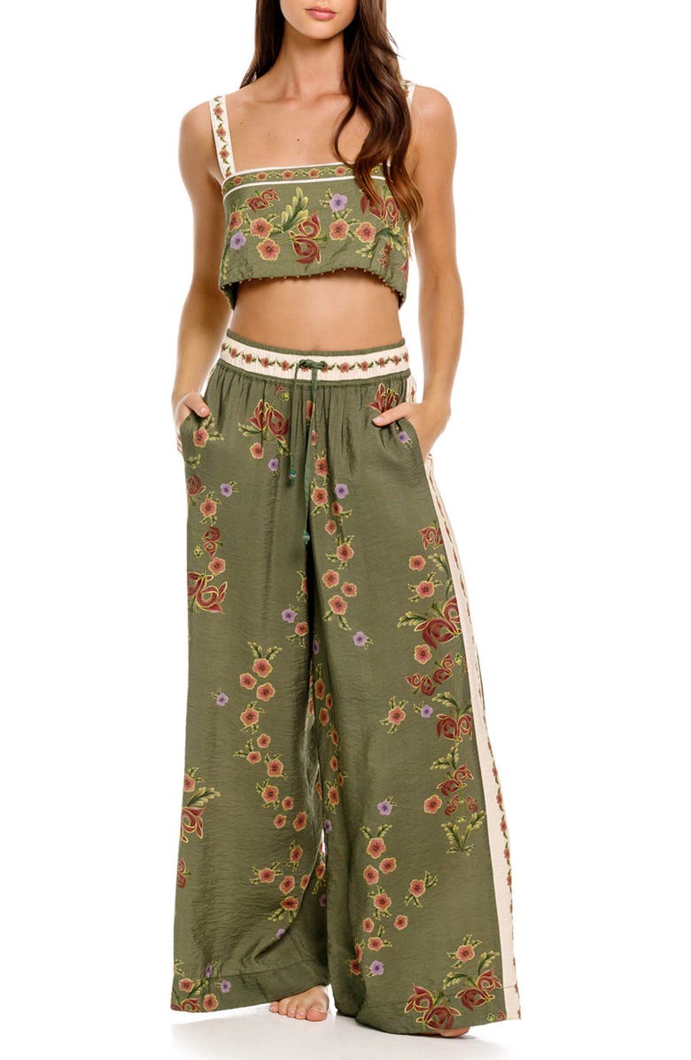 Agua Bendita Janis Aura Cover-Up Pants, Main, color, Green Multi