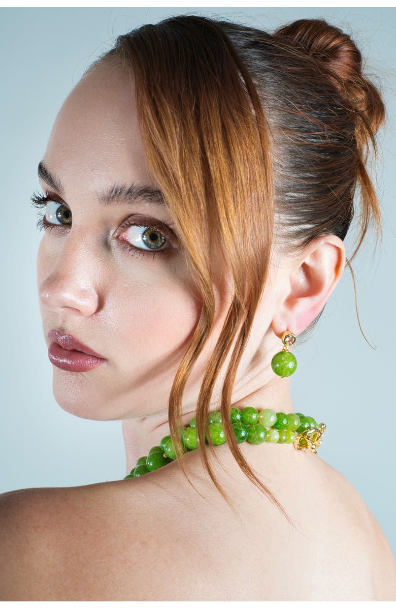 Classicharms Olivia Peridot Bead Drop Earrings, Alternate, color, Green
