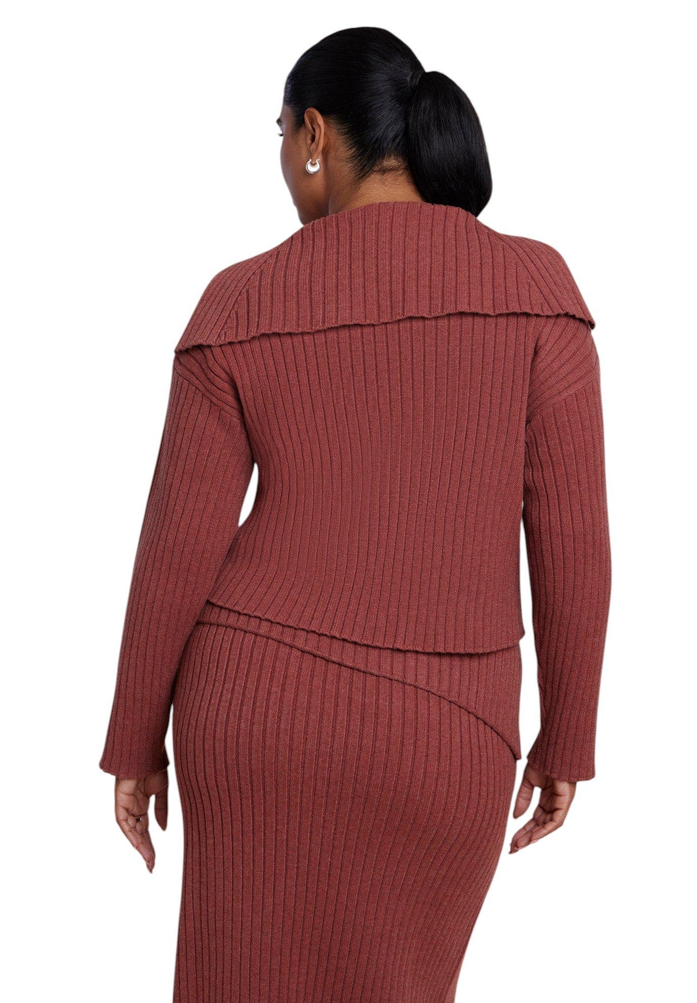 ELOQUII Oversized Collar Rib Knit Cardigan (Women) | Nordstrom