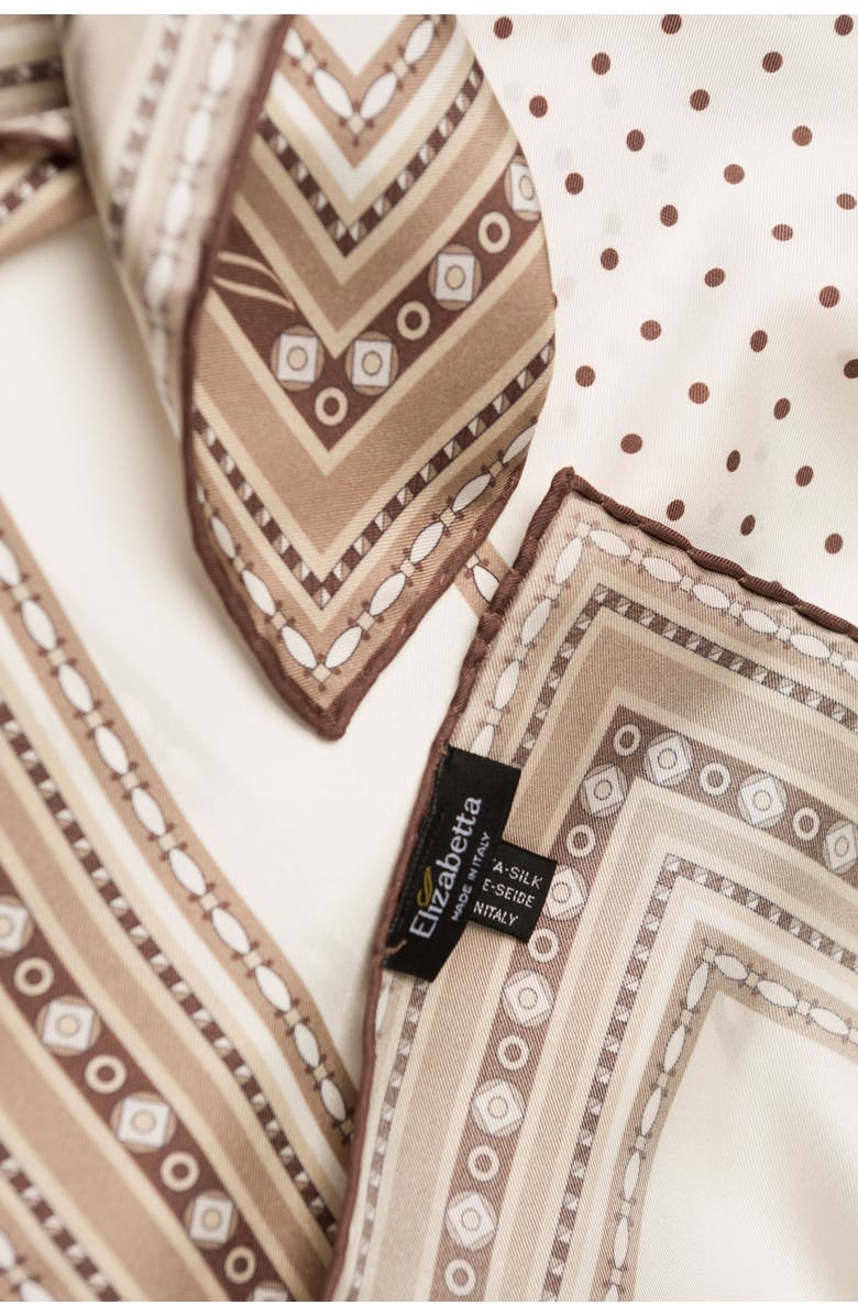 Elizabetta Verona - Hand Rolled Silk Neckerchief for Men, Alternate, color, White And Sand