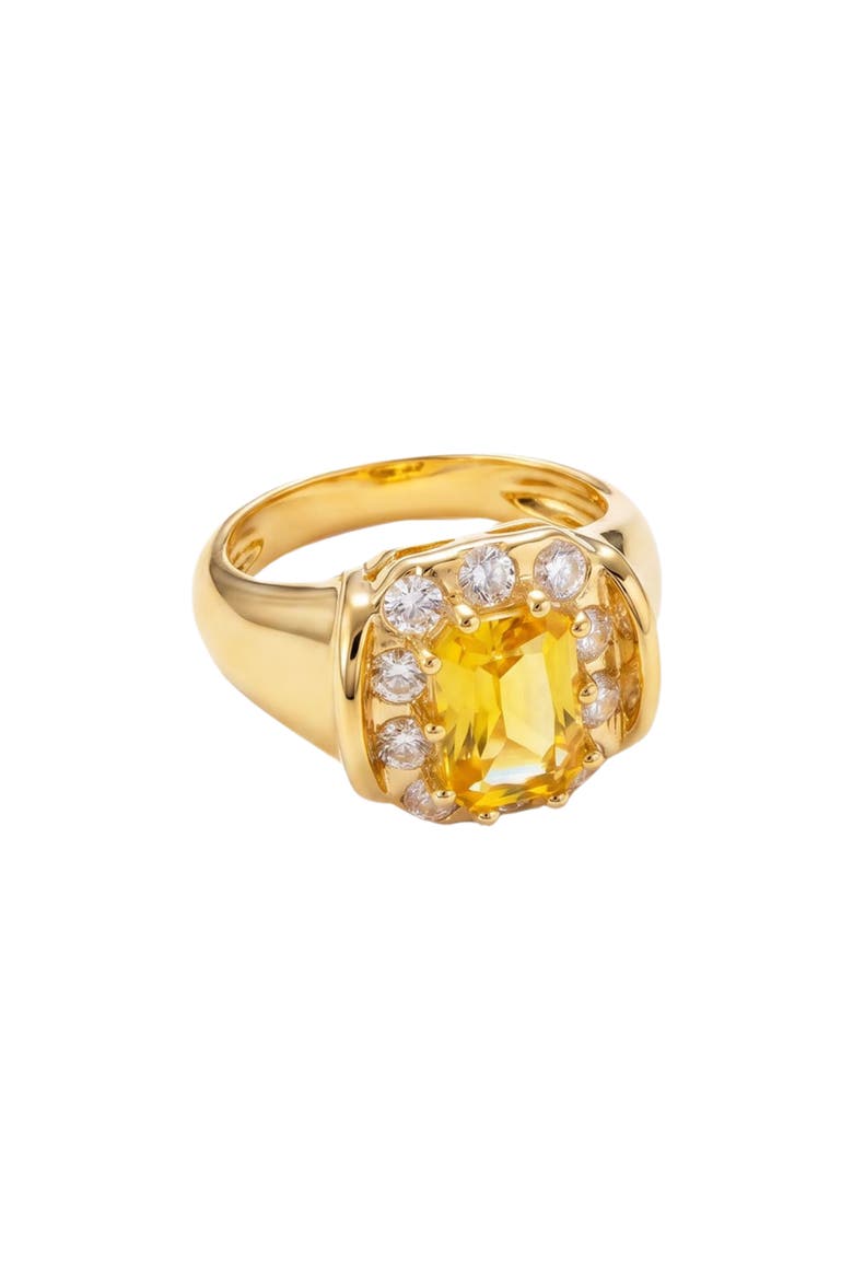Cubic Zirconia Pinky Ring, Main, color, GOLD