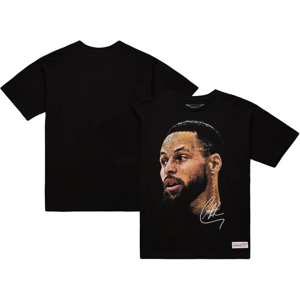 Mitchell & Ness Unisex Stephen Curry Black Nba Real Big Face Player T-shirt
