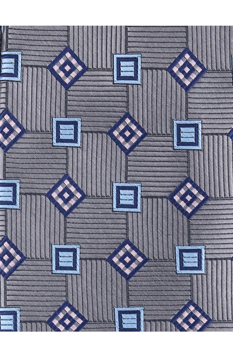 Oak Hill by DXL Big 
Tall Geometric Patterned Tie, Alternate, color, Grey