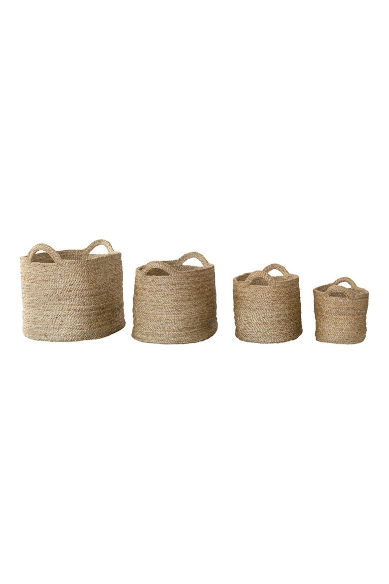 Set of 4 Oval Jute Baskets, Main, color, NATURAL