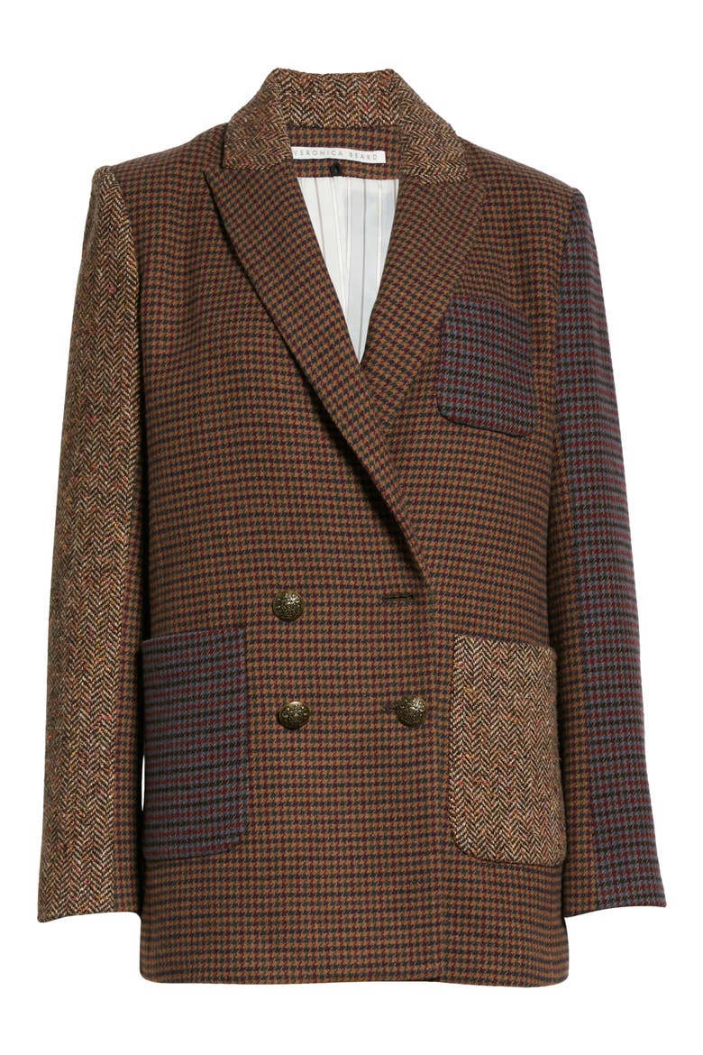 Faustine Mix Print Jacket, Main, color, CAMEL / BLUE