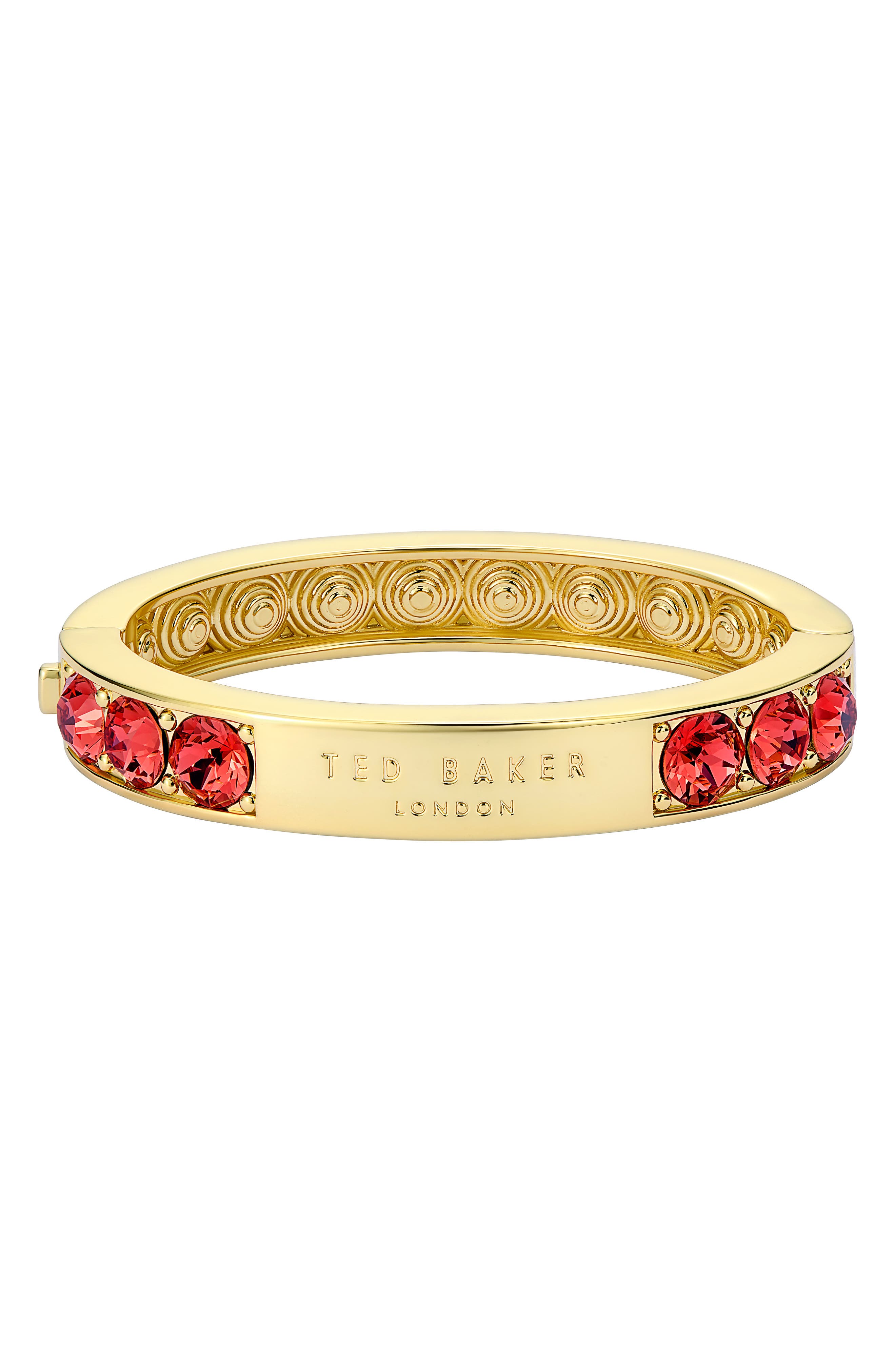 GOLD TONE / HOT PINK CRYSTAL