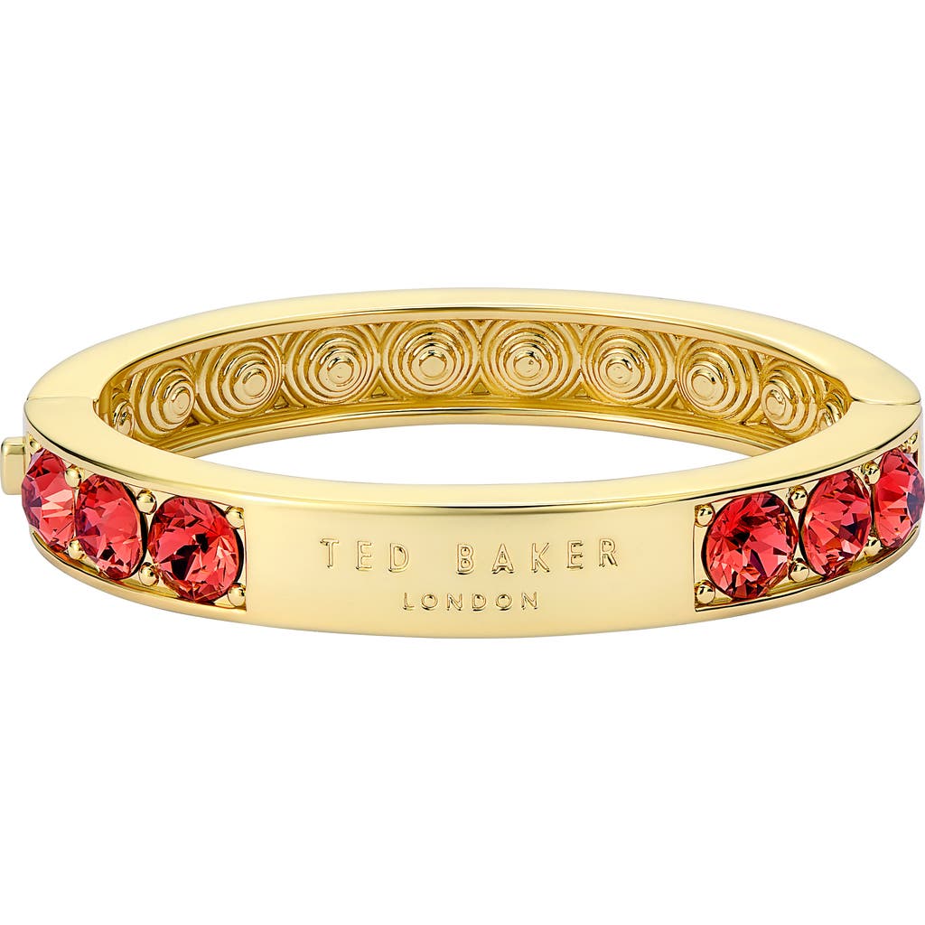 Ted Baker Rosie Crystal Hinged Bangle Bracelet In Gold