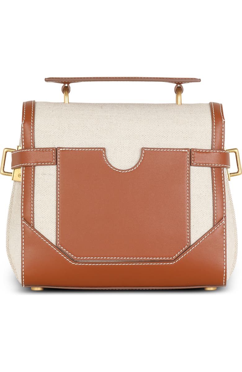 Balmain B-Buzz 23 Canvas & Leather Top Handle Bag, Alternate, color,