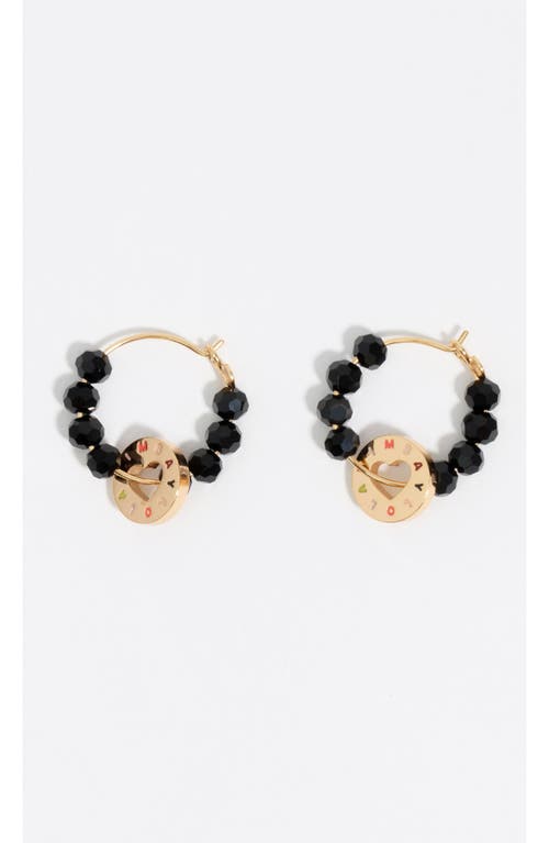 Bimba Y Lola Crystal Logo Hoop Earring In Gold