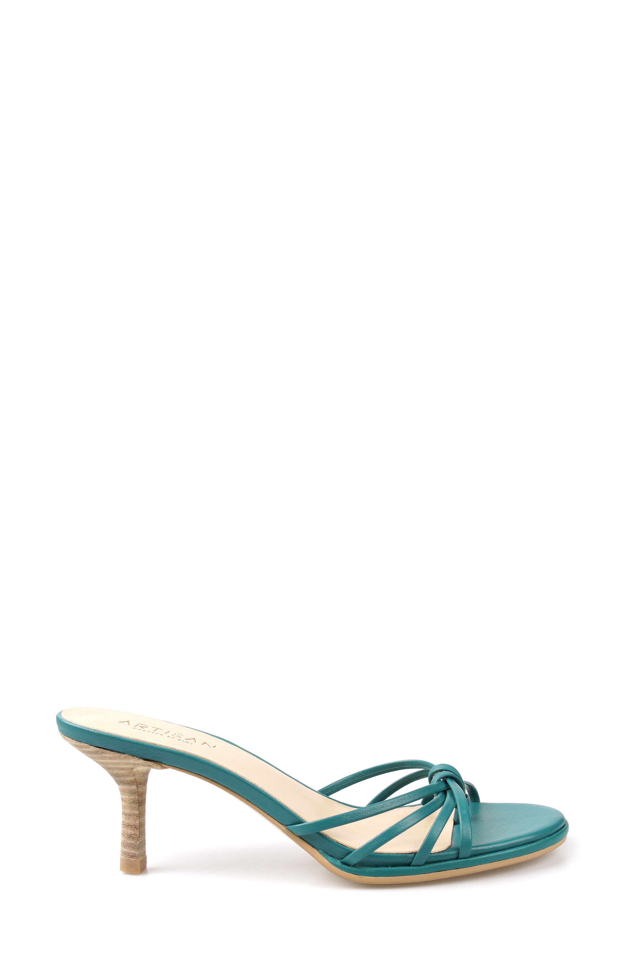 Lingerr Leather Kitten Heel Sandal, Alternate, color, TEAL LEATHER