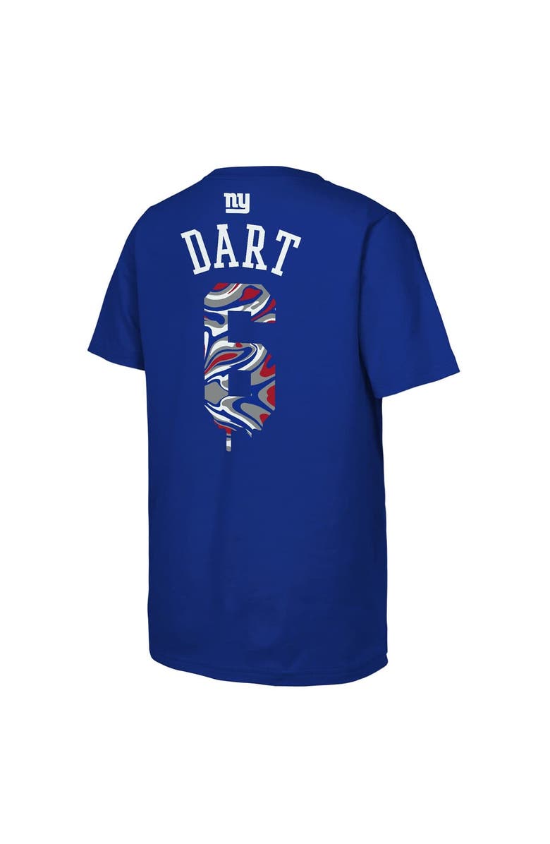 Outerstuff Youth Outerstuff Jaxson Dart Royal New York Giants Drip Player Name & Number Mainliner T-Shirt, Alternate, color, Royal
