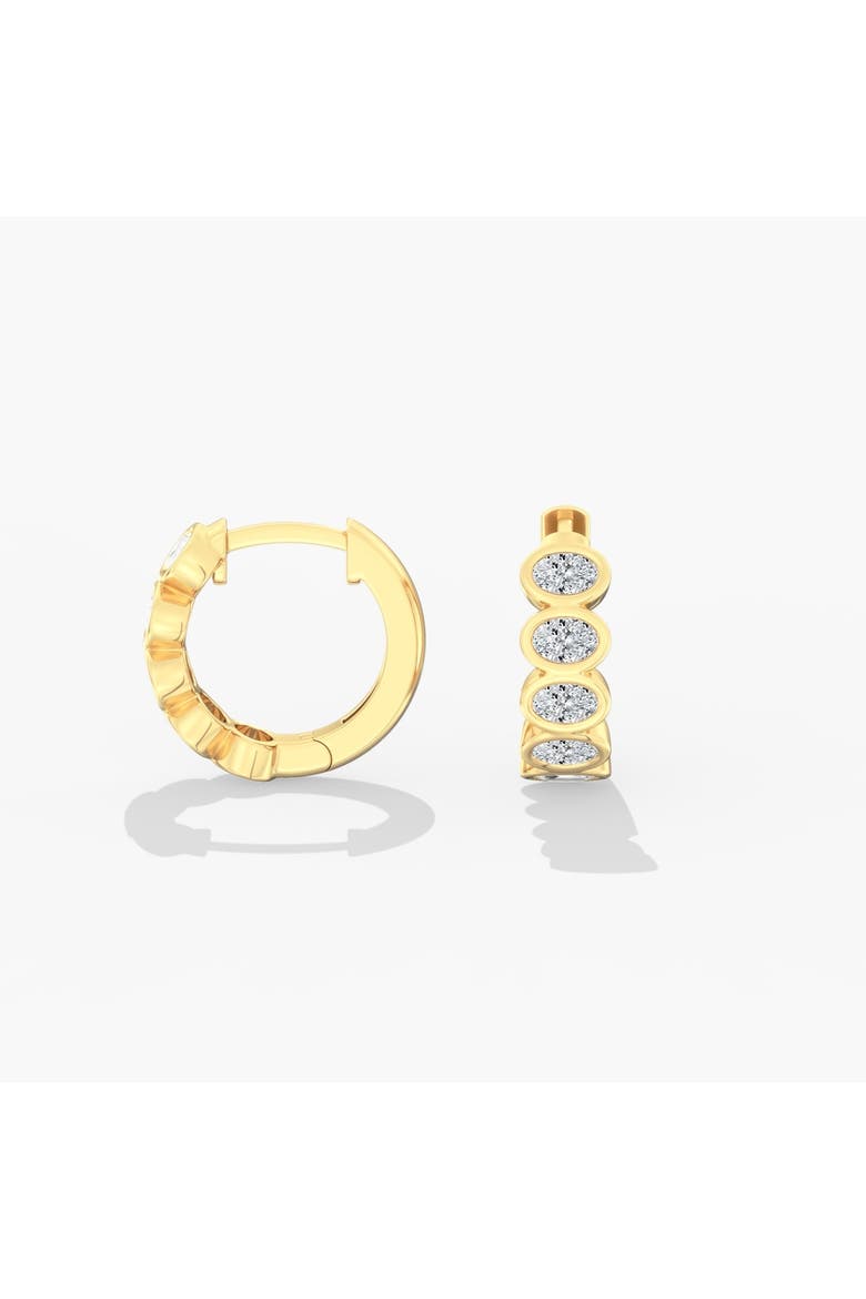 East West Oval Bezel Lab Diamond Huggie in 14K Gold, Alternate, color, Yellow Gold