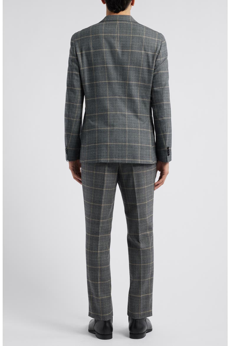 Huge Plaid Stretch Virgin Wool Suit, Alternate, color, OPEN GREY
