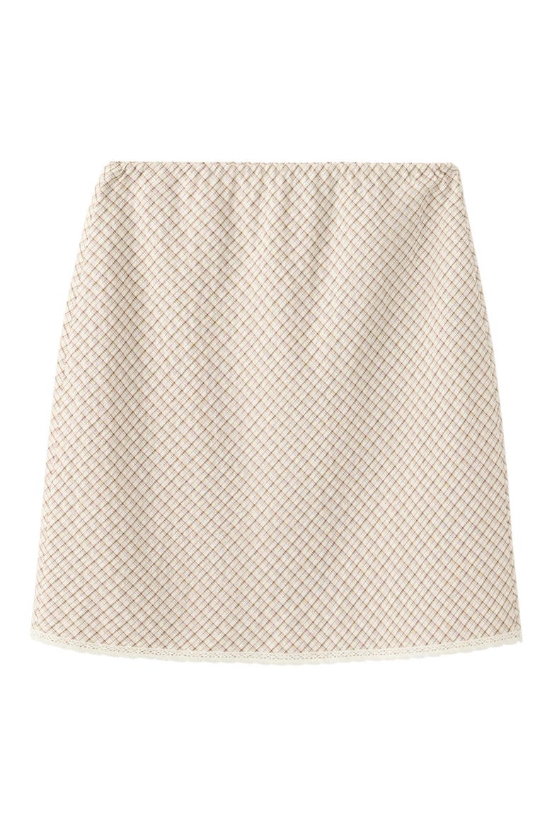 Checkered Midi Skirt, Main, color, ECRU