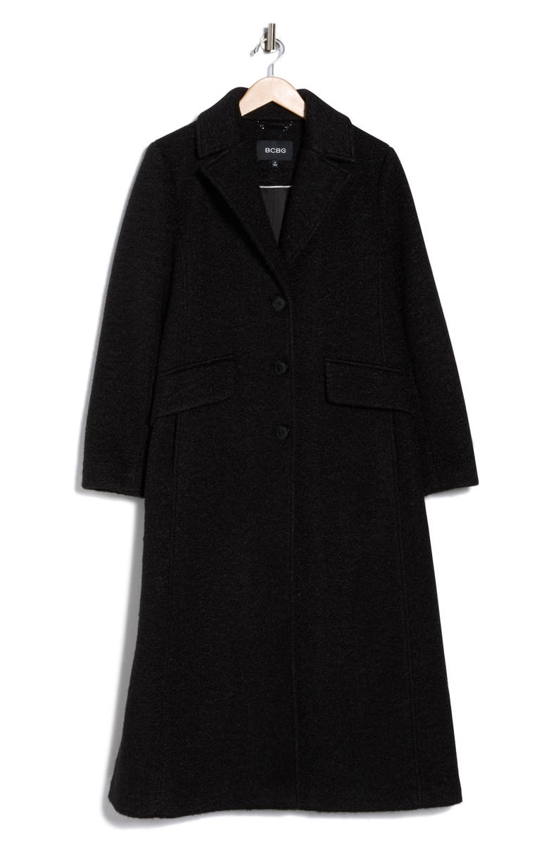 BCBGeneration Miss Single Breasted Coat, Alternate, color, Black