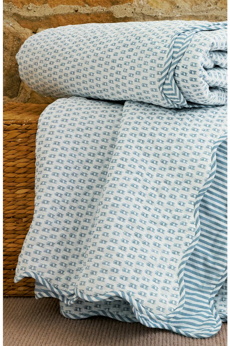 Victoria Vintage Inspired Textured Bedspread, Alternate, color, Blue