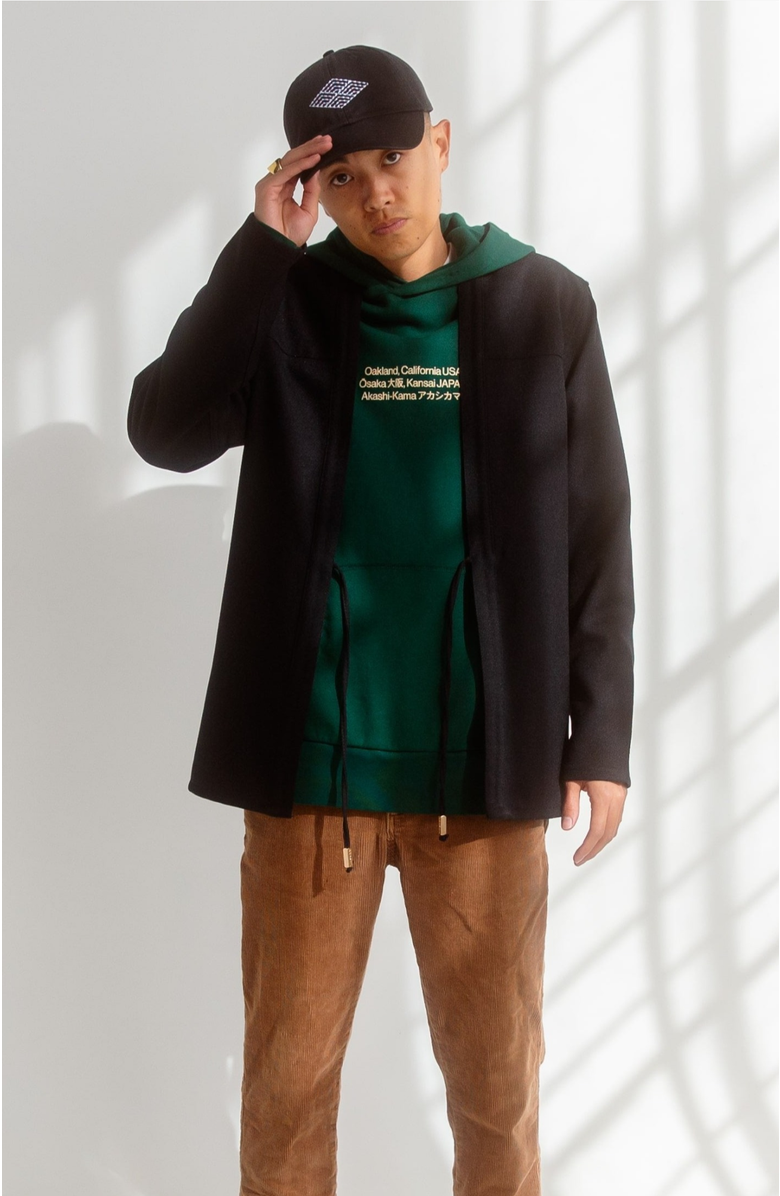 AKASHI-KAMA Noragi Jacket, Alternate, color, Technical Black