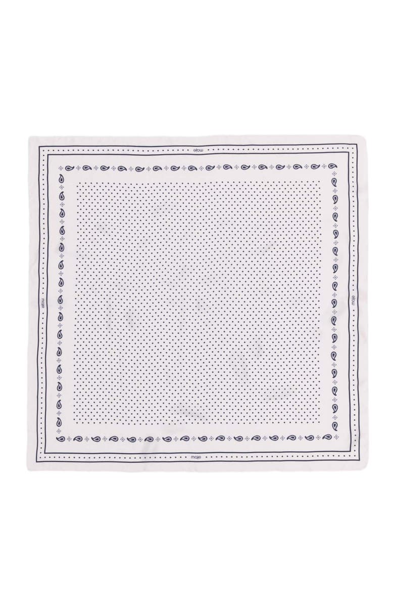 maje 90x90 printed silk scarf, Main, color, Ecru