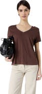 GERARD DAREL Mirana Linen V-Neck T-Shirt