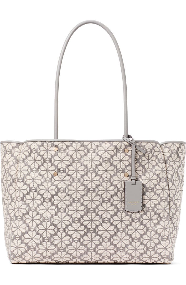 Kate Spade New York spade flower jacquard tote, Main, color, Grey Multi.