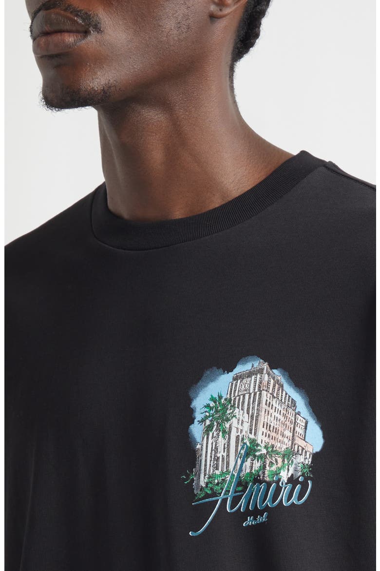 Oversize Amiri Hotel Graphic T-Shirt, Alternate, color, BLACK