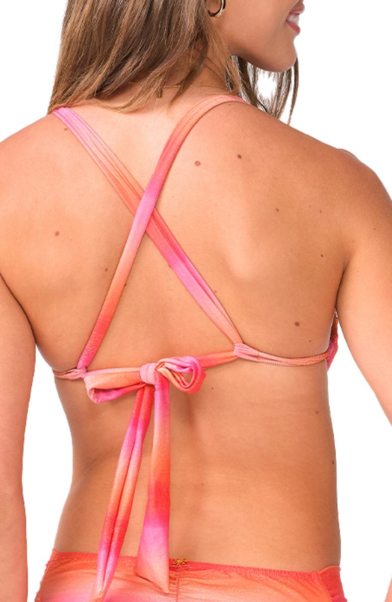 PQ SWIM Sylvie Triangle Bikini Top, Alternate, color, Sunset Glow