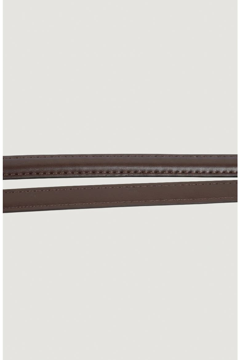 Knot Buckle Polished Detail Leather Belt, Alternate, color, Brown