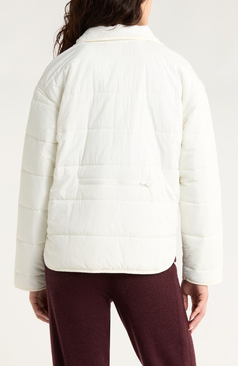 Zella Quilted Packable Jacket, Alternate, color, Ivory Egret