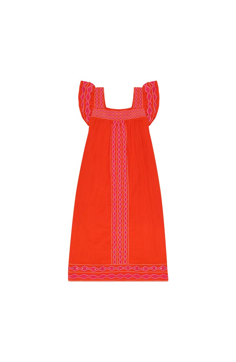 Mer St. Barth Maxi Sandrine Dress, Alternate, color, Poppy Embroidery