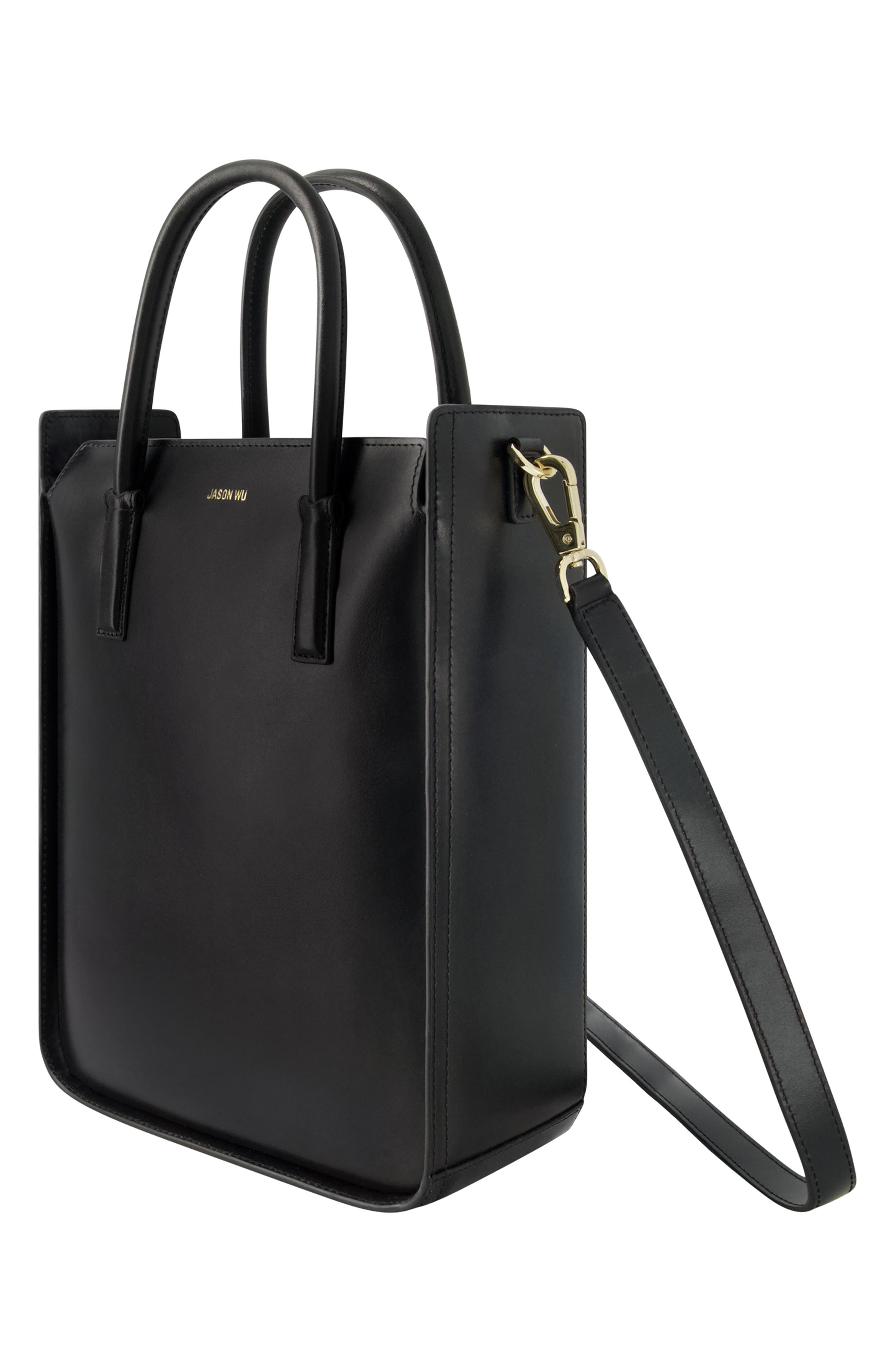 Structured Tote Bag with Zip Closure, Alternate, color, BLACK