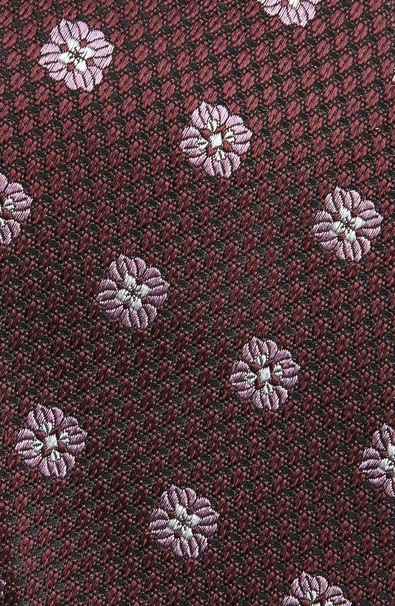 ZEGNA TIES Geometric Silk Tie, Alternate, color, Dark Red Fan