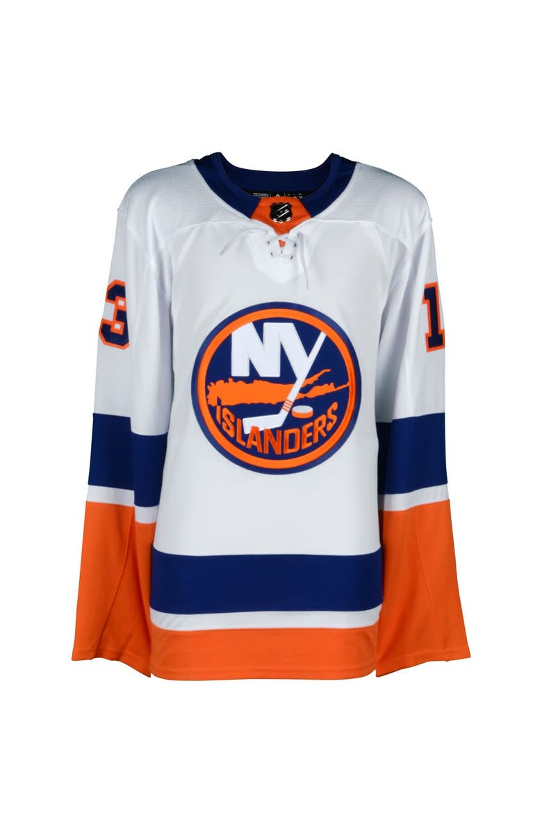 FANATICS AUTHENTIC Mathew Barzal New York Islanders Autographed White Adidas Authentic Jersey, Alternate, color,