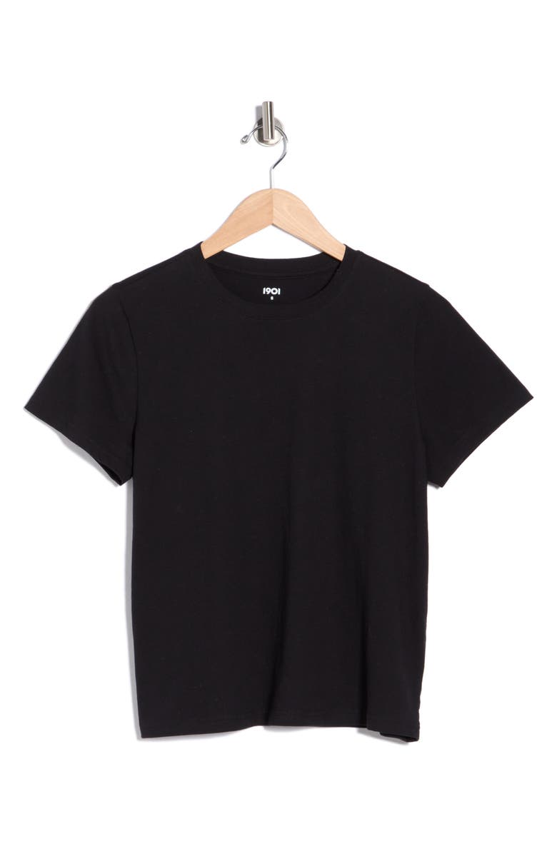 1901 Crewneck Cotton T-Shirt, Alternate, color, Black