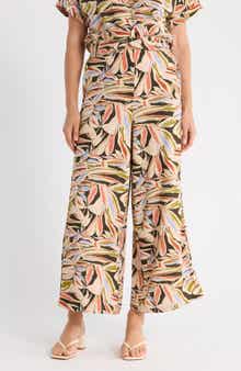 Adrianna Papell Printed Wide Leg Pants