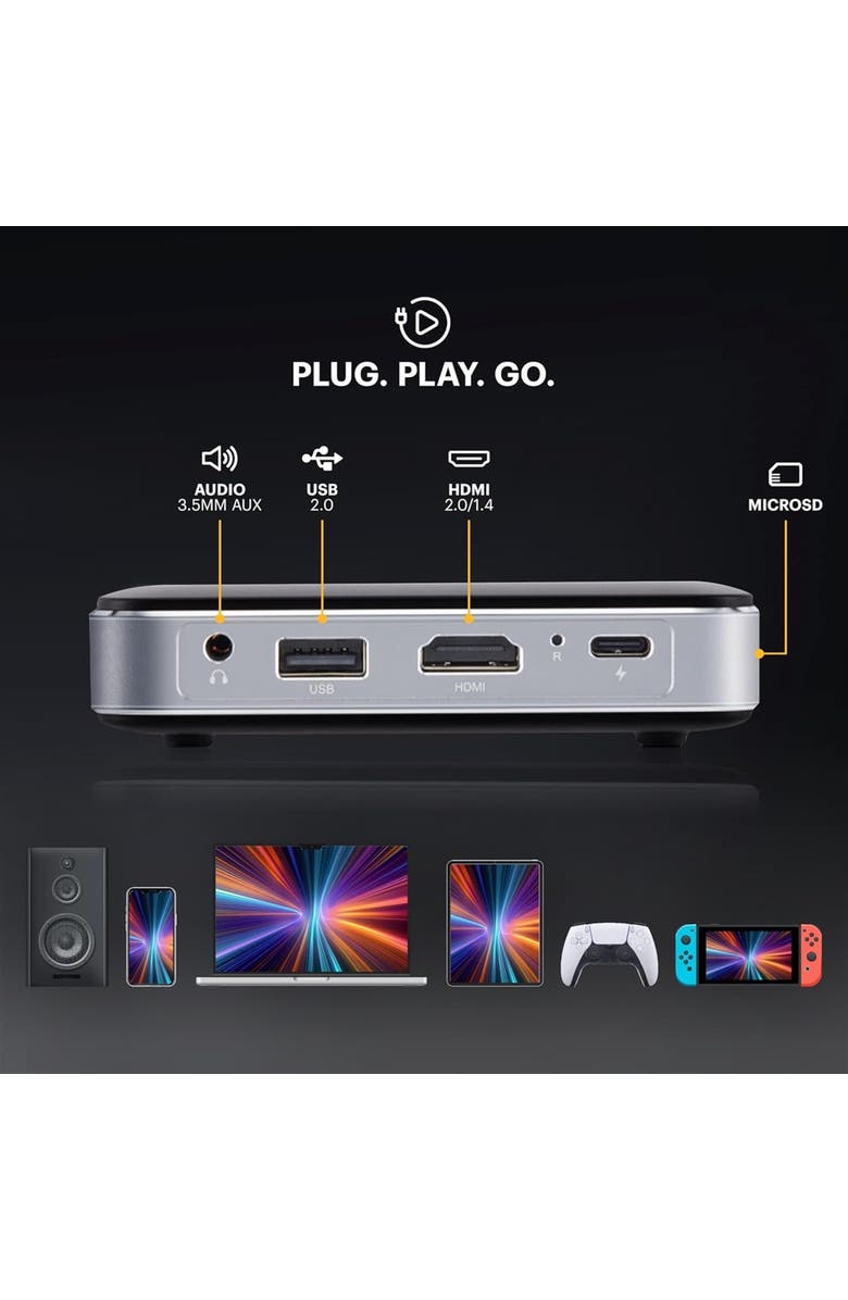 Kodak Luma 150 Pico Projector, Rechargeable Ultra Mini Projector with Travel Case, Alternate, color, Black