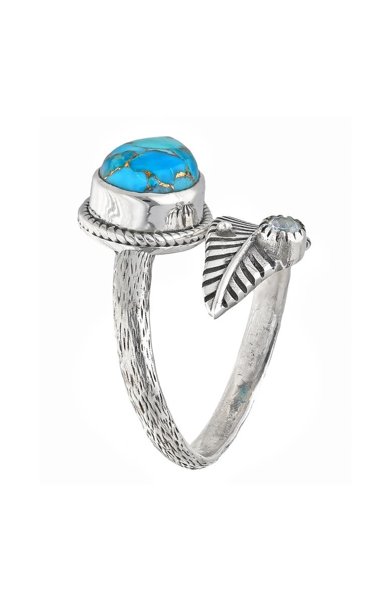 YS GEMS Turquoise Leaf Bypass Ring, Alternate, color, Blue