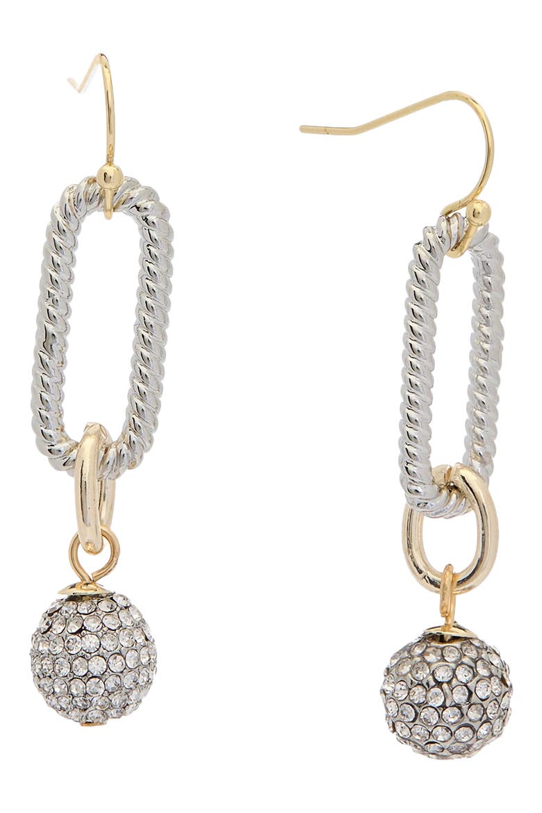 Two-Tone Drop Earrings, Main, color, TWO TONE