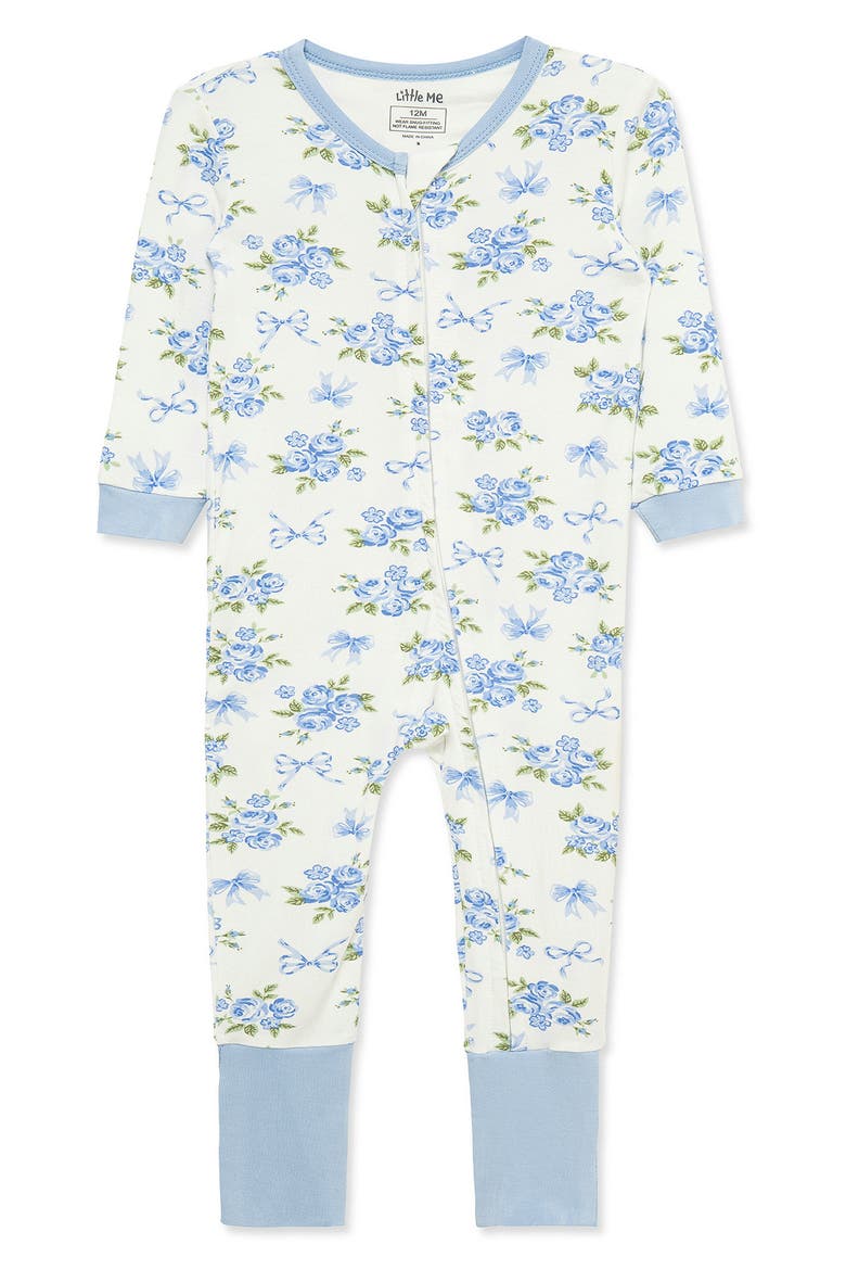 Kids' Floral One-Piece Pajamas, Main, color, BLUE FLORAL