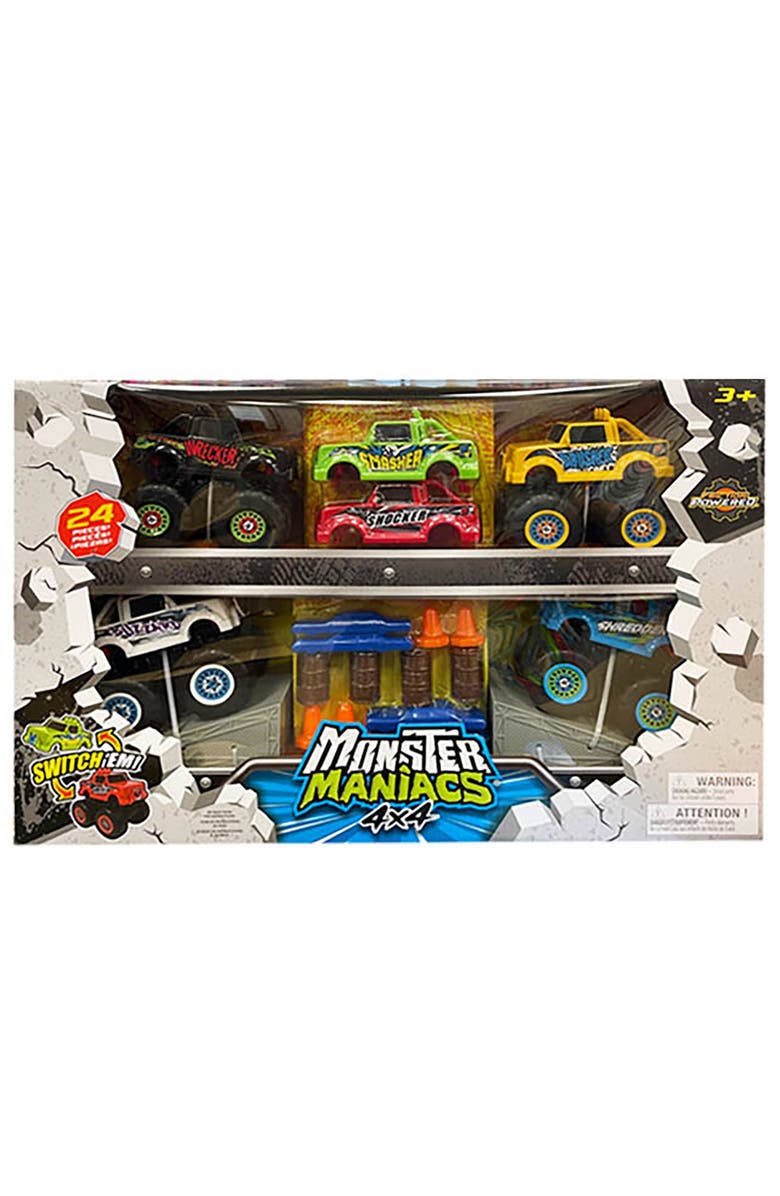 Monster Maniacs Switch Ems Monster Trucks 24 Piece Set, Main, color, 