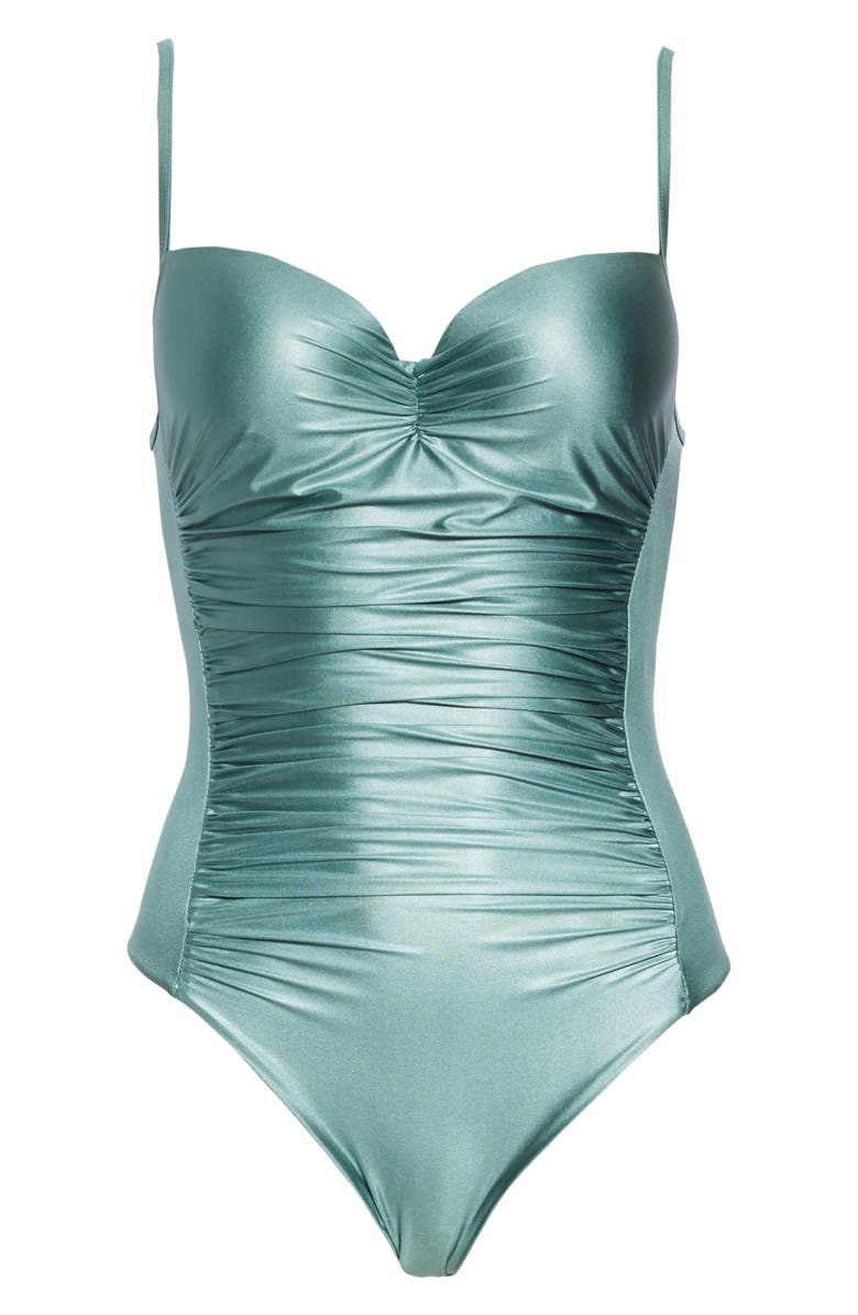 Max Mara Bravo Ruched One-Piece Swimsuit, Alternate, color, 