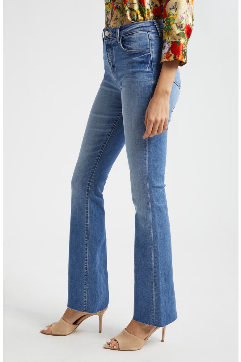 Ruth High Waist Raw Hem Straight Leg Jeans, Alternate, color, GARVEY