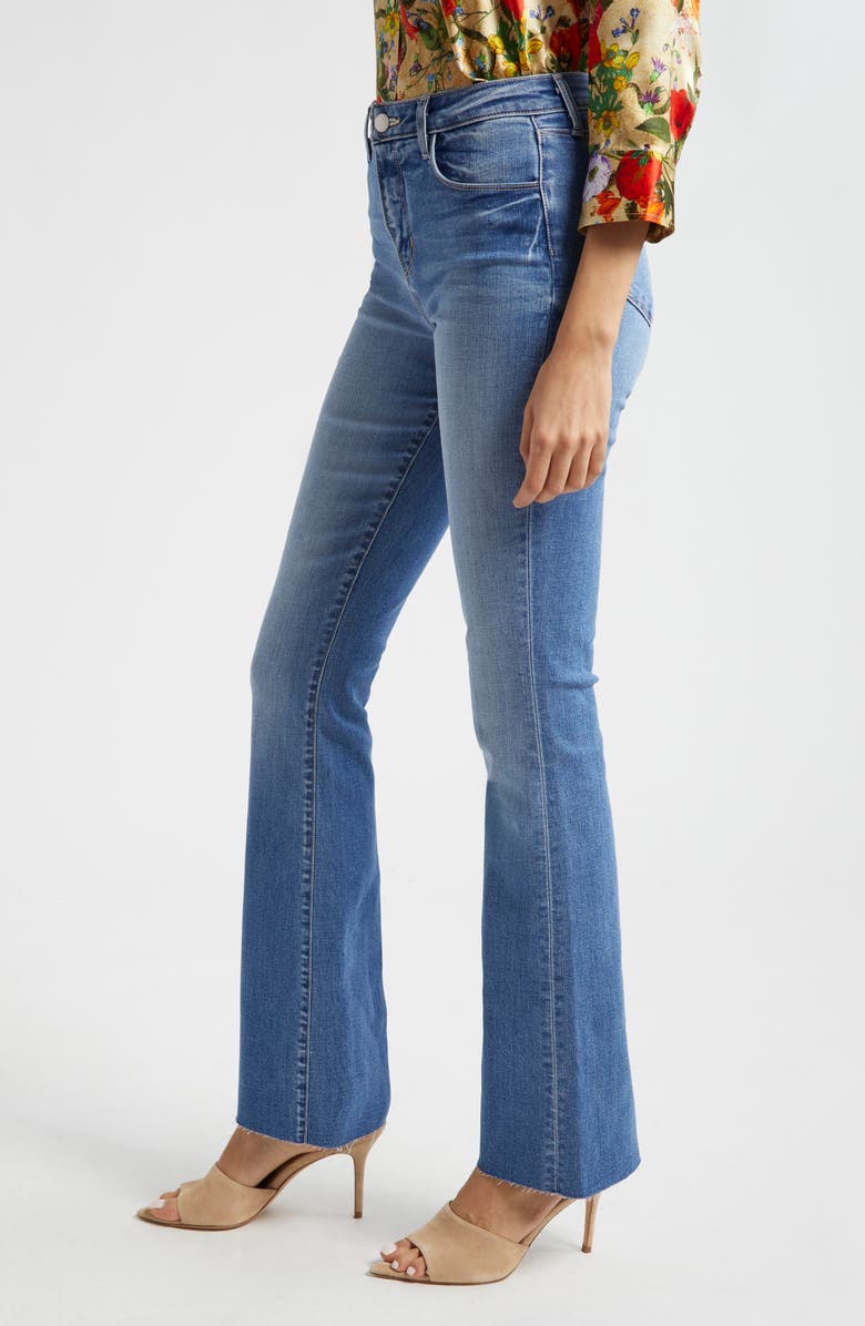 L'AGENCE Ruth High Waist Raw Hem Straight Leg Jeans, Alternate, color, Garvey