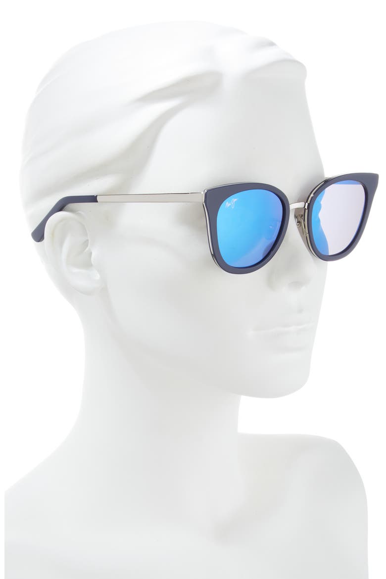 51mm Cat Eye Core Polarized Sunglasses, Alternate, color, BLUE SILVER BLUE
