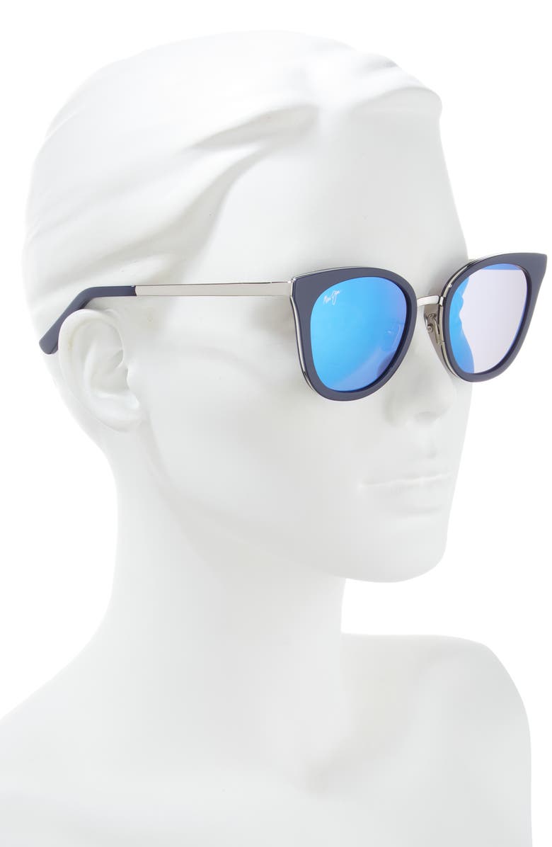 Maui Jim 51mm Cat Eye Core Polarized Sunglasses, Alternate, color, Blue Silver Blue