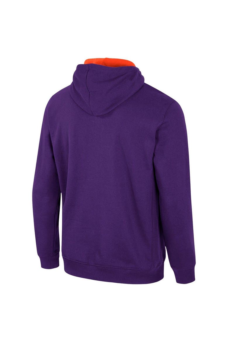 Men's Colosseum Purple Clemson Tigers Half-Zip Hoodie, Alternate, color, Purple